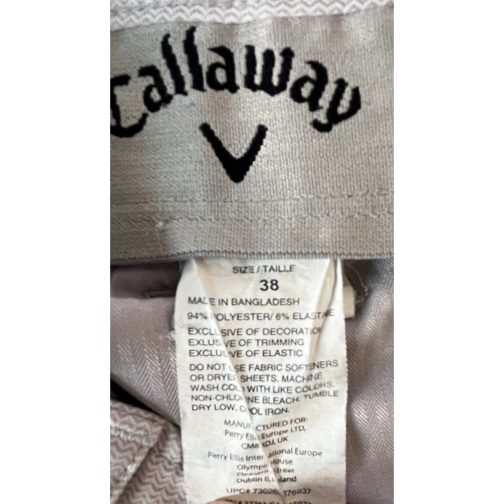 Callaway Golf Shorts Men's 38 Gray Textured Chevron Performance Stretch - Picture 5 of 8